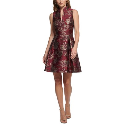Женское красное жаккардовое платье для коктейлей и вечеринок с эффектом металлик от Vince Camuto 8 BHFO 4993
