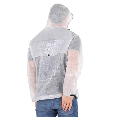 Pre-owned Moncler Men's White Day-namic Crinkled-shell Hooded Rain Jacket