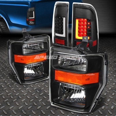 ЯНТАРНАЯ СИГНАЛЬНАЯ ЧЕРНАЯ ФАРА + 3D LED L-ОБРАЗНЫЙ ЧЕРНЫЙ ЗАДНИЙ ФОНАРЬ ДЛЯ 08-10 SUPER DUTY