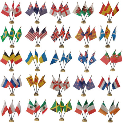 Triple Table Desk Flag 240+ Countries Fast & FREE UK Delivery!