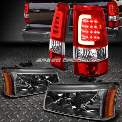 ЧЕРНАЯ ФАРА + ЯНТАРНЫЙ УГОЛОК + КРАСНЫЙ 3D ОПТИЧЕСКИЙ СВЕТОДИОДНЫЙ ЗАДНИЙ ФОНАРЬ ДЛЯ 03-07 SILVERADO