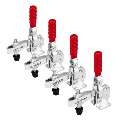 POWERTEC 4PK Toggle Clamp, 500 lbs Capacity, 12130 Quick Release Vertical Cla...