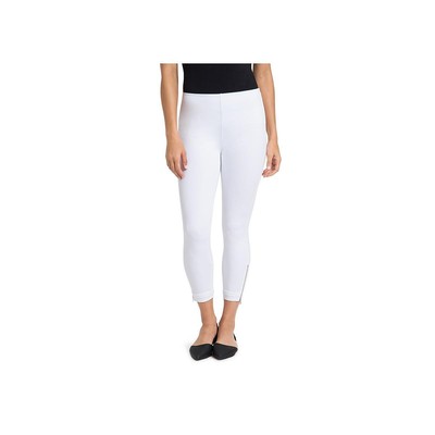 

Женские белые плиссированные эластичные укороченные джинсы с манжетами на молнии Lysse  BHFO 2467, Белый