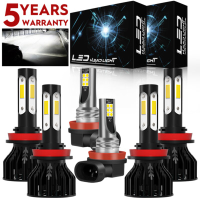 For Nissan Maxima 2016 2017 2018 LED Headlight Hi/Lo + Fog light Bulbs White K9