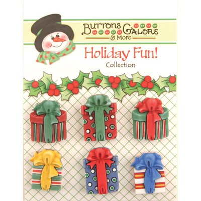 Buttons Galore CM-107 Holiday Fun Buttons-Christmas Presents