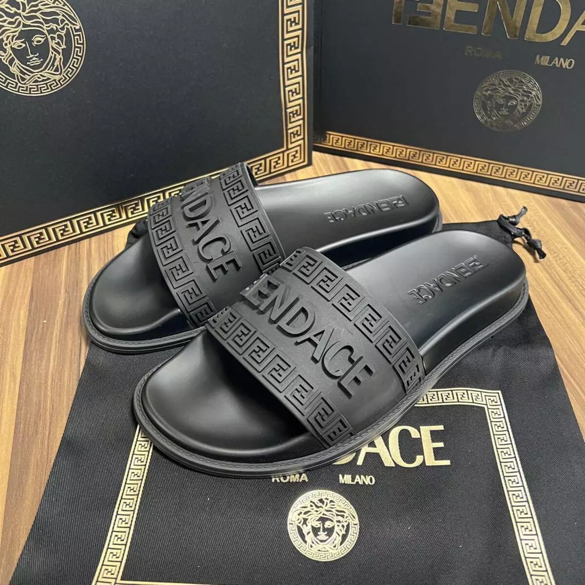 VERSACE x FENDI FENDACE Men Auth Ltd Ed. Slip-On Pool Slide