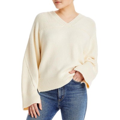 

Женский шелковый вязаный пуловер в рубчик Lafayette 148 New York BHFO 7026, Creme