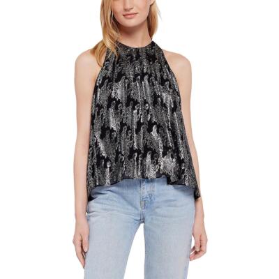 Joie Womens Metallic Halter Sleeveless Halter Top BHFO 7105