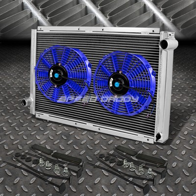 2-РЯДНЫЙ АЛЮМИНИЕВЫЙ РАДИАТОР + 2X 12 ВЕНТИЛЯТОРОВ СИНЕГО ЦВЕТА ДЛЯ SUBARU IMPREZA GC/GM EJ TURBO 92-01