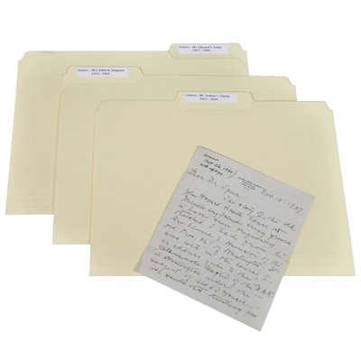 Папки для архивных методов, размер Letter 9-5/8x11-3/4, верхняя вкладка 1, 50 упаковок