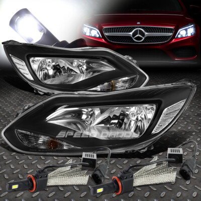 ЧЕРНАЯ ФАРА + ЧЕТКИЙ СИГНАЛ ПОВОРОТА + БЕЛАЯ СВЕТОДИОДНАЯ СИСТЕМА 6000K ДЛЯ FORD FOCUS 12-14