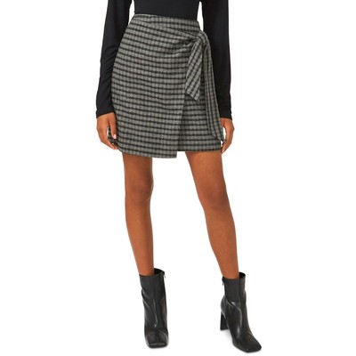 

Женская серая шерстяная юбка с запахом и высокой талией Riley - Rae  BHFO 2545, Heather grey