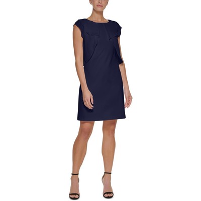 Женское темно-синее облегающее платье-футляр с разрезом DKNY Petites 6P BHFO 4079