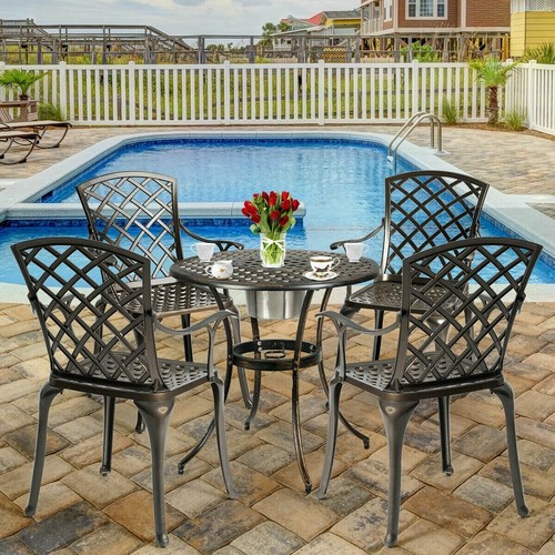 European Style Cast Outdoor Aluminum Dining Set Of 2 Patio Bistro