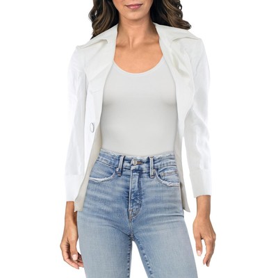 

Kasper Womens Linen Casual Blazer Open Front Jacket Petites BHFO 5943, Lily white, 10758369