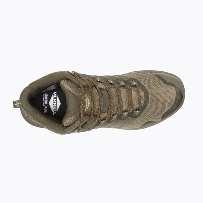 Pre-owned Merrell Work Men's Nova 3 Mid Tactical Waterproof Boot Olive - J005053 In Green