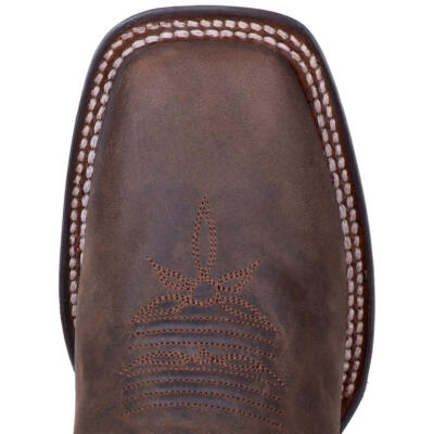 Pre-owned Dan Post Womens Alexy Square Toe Leather Boot Dp4572 In Brown