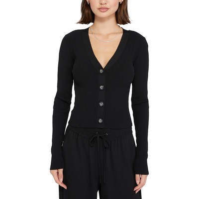 Женский топ-кардиган Sanctuary Womens Play It Cool черного цвета с V-образным вырезом, M BHFO 2153