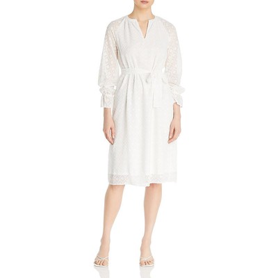 

Женское длинное платье миди с V-образным вырезом T Tahari BHFO 6755, White star