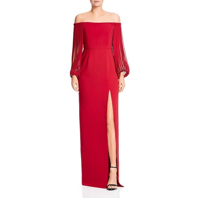 

Женское красное вечернее платье с открытыми плечами Halston Heritage  BHFO 3764, Красный