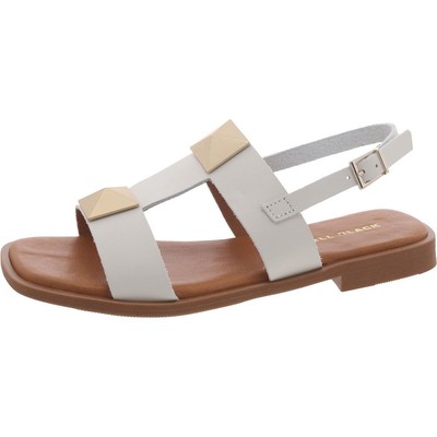 Полностью черные женские босоножки на плоской подошве с регулируемой мягкой стелькой и открытым носком BHFO 2098