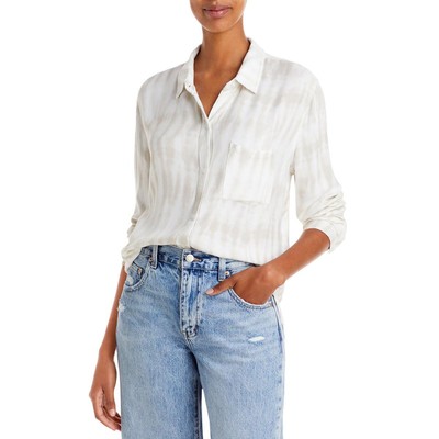 

Rails Womens Hunter Ivory Tie-Dye Woven Blouse Tie-Dye Woven Blouse  BHFO 1118, Ivory cream