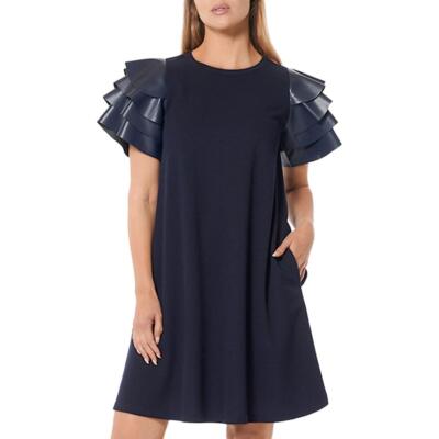 

Женское мини-платье прямого кроя из искусственной кожи Gracia BHFO 1799, Navy