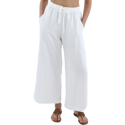 

Женские укороченные широкие брюки с высокой посадкой Karen Kane Tencel BHFO 7499, Off white, 2L10517