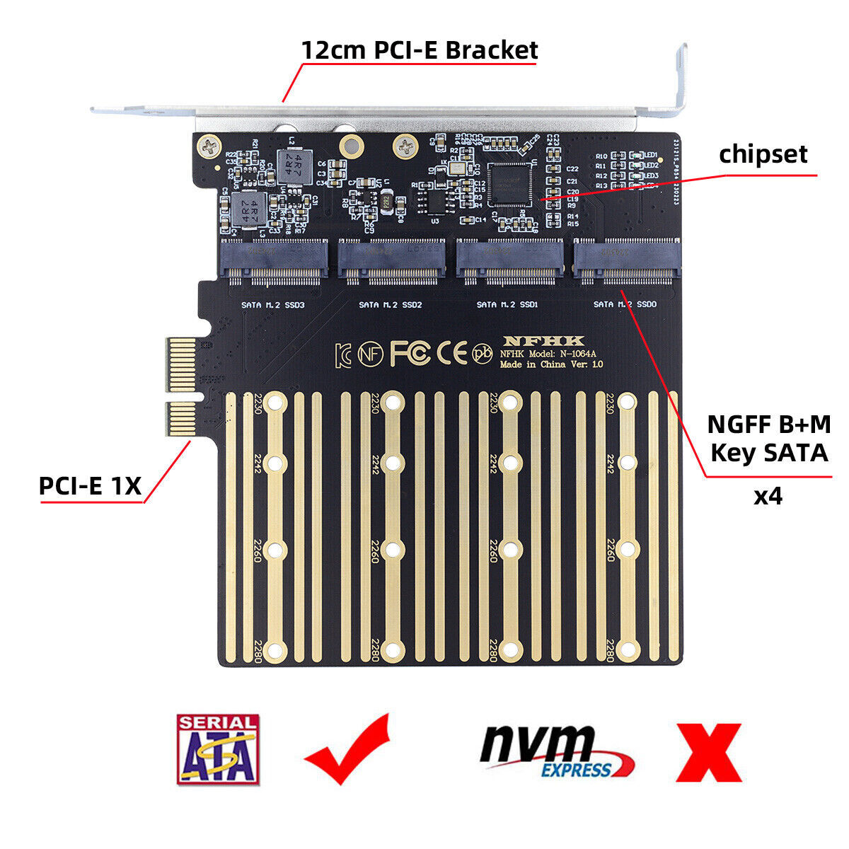 Ujjdwiurgh Adattatore SSD M.2 NGFF NVMe a PCI-E 3.0 4X, Scheda Di Espansione PCIE 4X a SSD M.2 NVMe