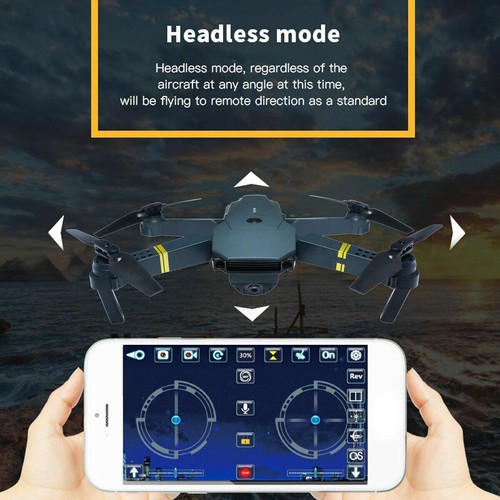 FPV Wifi RC Drone Wide Angle HD 4K Camera Foldable Quadcopter Selfie + 4 Battery
