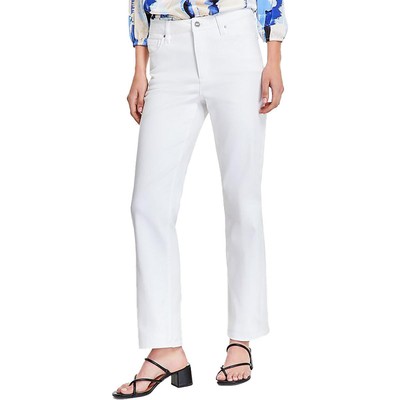 Jones New York Womens White Pocket Light Wash Straight Leg Pants 8 BHFO 9061