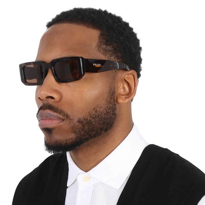 Pre-owned Prada Dark Brown Rectangular Men's Sunglasses Pr 06ys 2au8c1 53 Pr 06ys 2au8c1