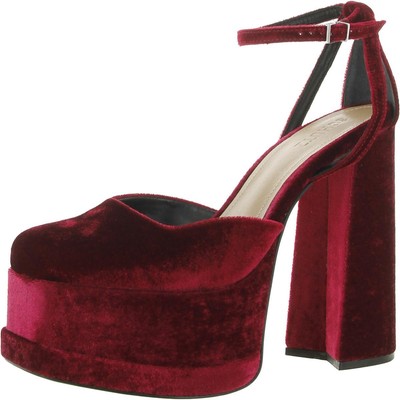 

Женские кожаные туфли Schutz на платформе с квадратным носком и пряжкой BHFO 9886, Красный, LUAN