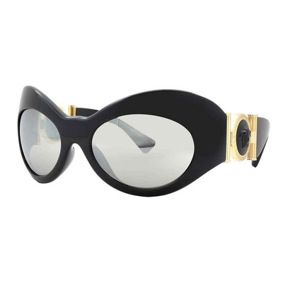 Pre-owned Versace Light Grey Irregular Ladies Sunglasses Ve4462 Gb1/6g 58 Ve4462 Gb1/6g 58 In Gray