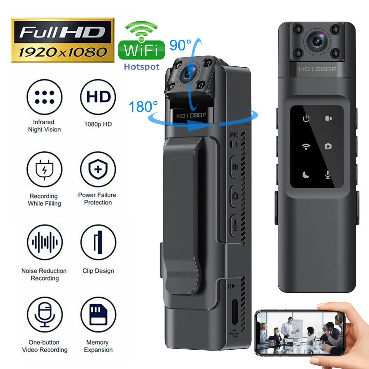 Body Mini Police Camera Video Recorder Dvr Ir Night Cam