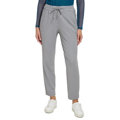 Женские серые повседневные брюки прямого кроя с высокой посадкой DKNY, 14 BHFO 6550