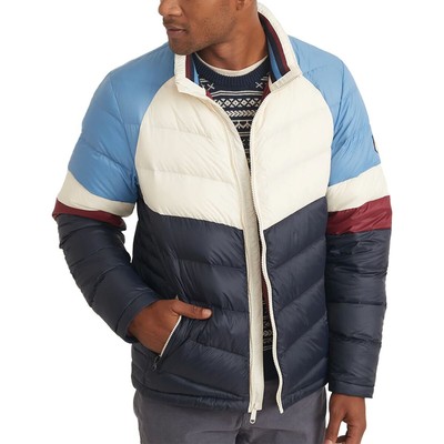 

Пуховик Marine Layer Zurich с цветными блоками — мужской, Burgundy/navy colorblock, Marine Layer