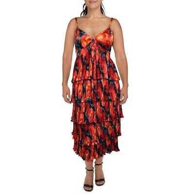 Cinq a Sept Женское красное шифоновое многоярусное свадебное платье макси 14 BHFO 1650