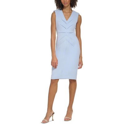 Женское синее офисное платье-футляр Calvin Klein Womens Blue для деловой карьеры 16 BHFO 5364