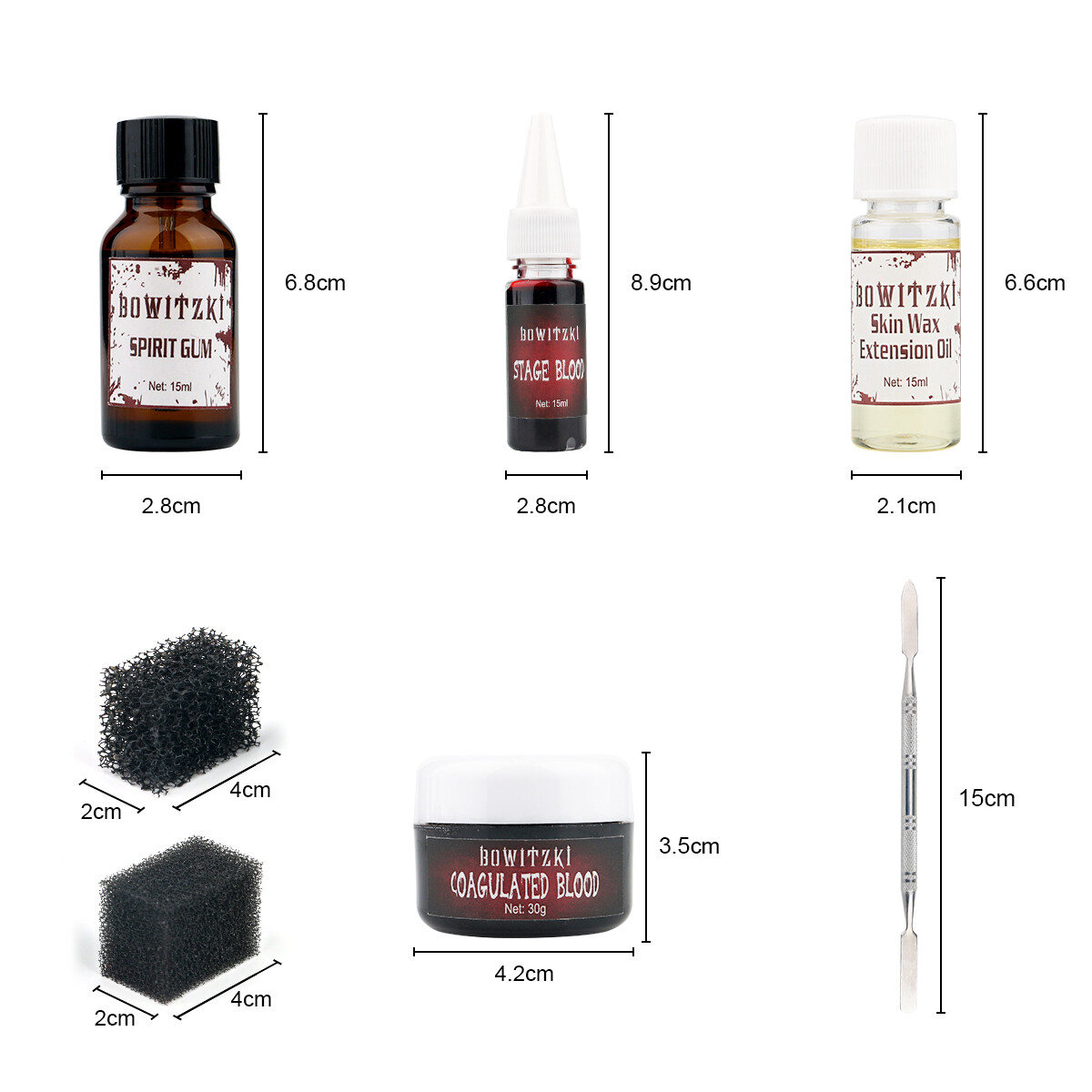 Demonic Special Effects SFX Halloween Makeup Kit Black White Face Paint Scar Wax