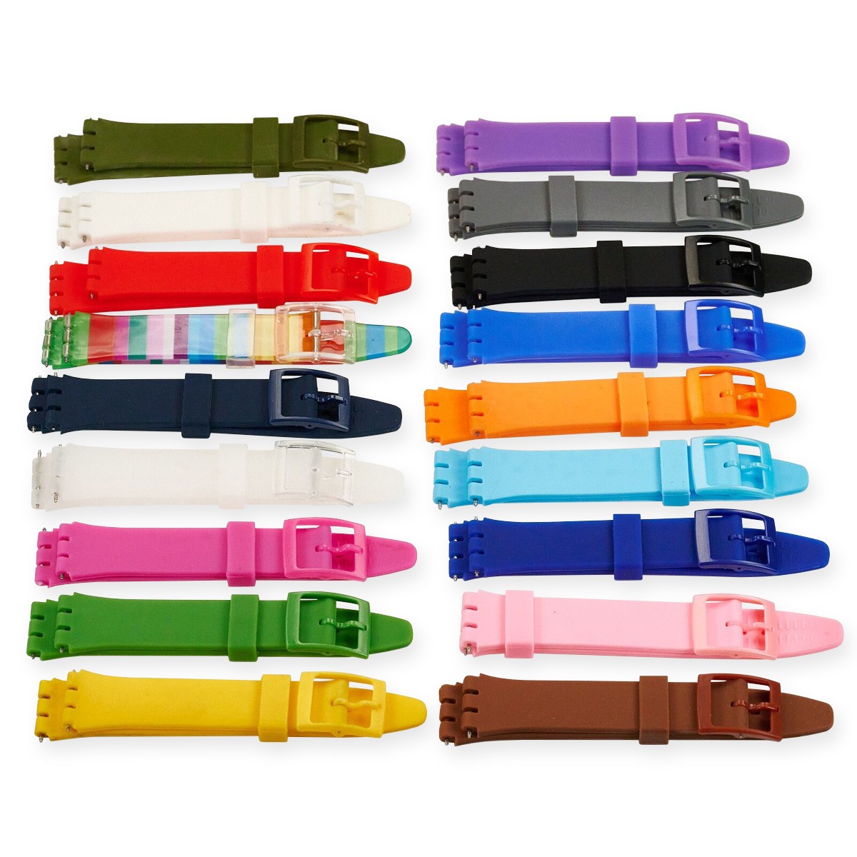 17mm Silicone Rubber Swatch Watch Strap Soft Band Replacement 18 COLOURS New