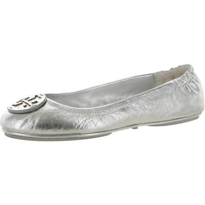 

Женские серебряные балетки Tory Burch Minnie Travel 9,5 средний (B,M) BHFO 3190, Серебряный