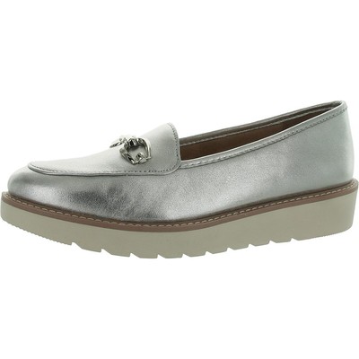 Naturalizer Womens Adiline Bit Silver Loafers Shoes 8 Wide (C,D,W) BHFO 3665