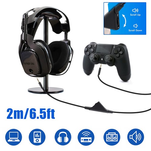 Replacement Audio Cable Cord Volume Control for Astro A10 A40 Gaming Headset 2M
