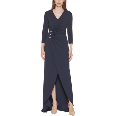 

Calvin Klein Женское темно-синее вечернее платье макси с украшением  BHFO 5370, Indigo