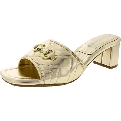 Женские туфли Anne Klein из искусственной кожи золотистого цвета на блочном каблуке 11 см (B, M) BHFO 8352