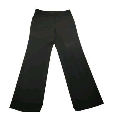 Lafayette 148 Noire Satin Laine Vierge 34'' Évasée Pantalons Habillé Femmes 8 /32