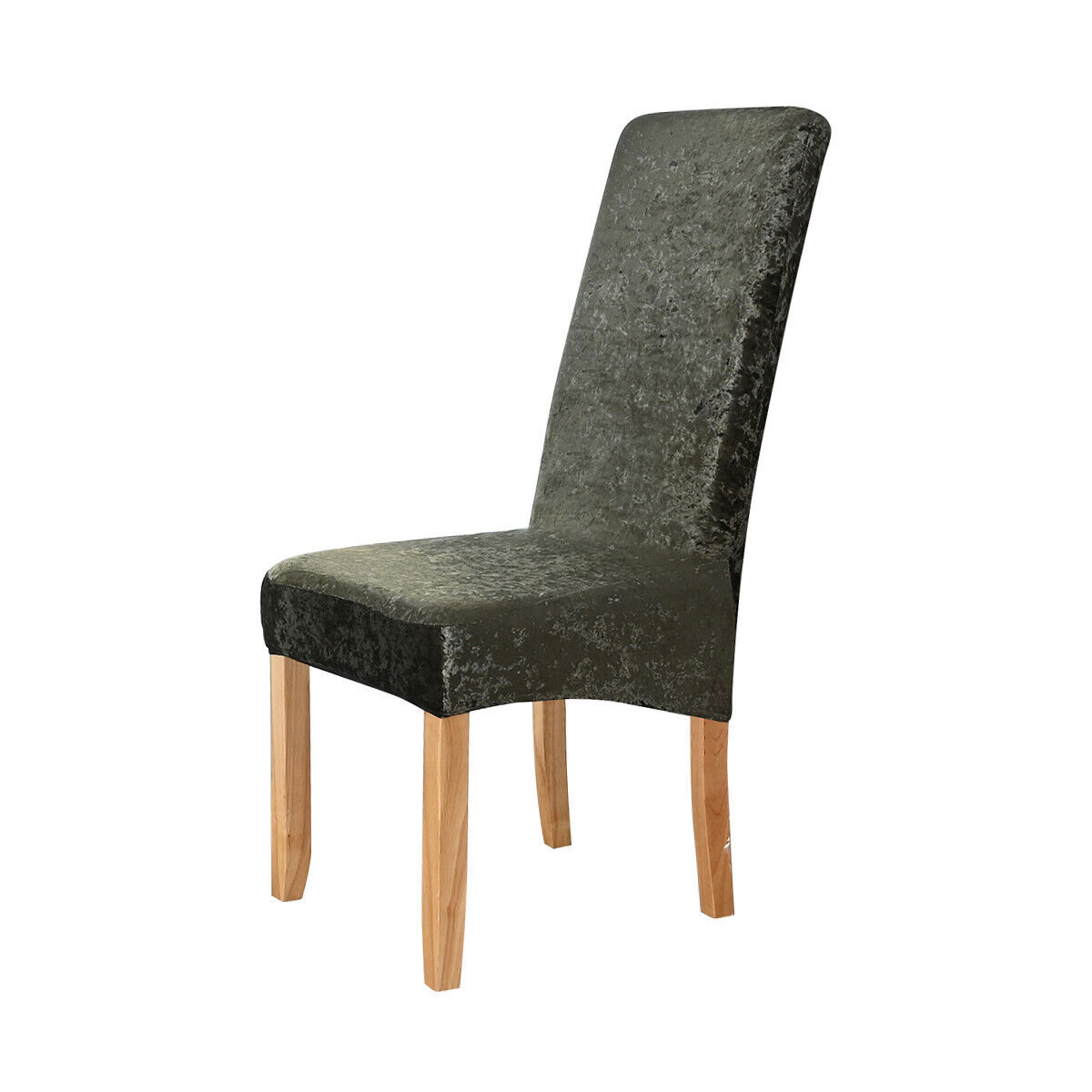 Crushed Velvet Dining Chair Covers Xmas Party Seat Slipcover Home Decor Grey USA