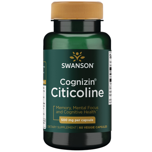 Swanson Cognizin Citicoline 500 мг 60 растительных капсул