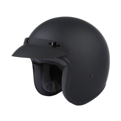Matte Black S M L XL Helmet & Visor DOT Adult Motorcycle Scooter 3/4 Open Face